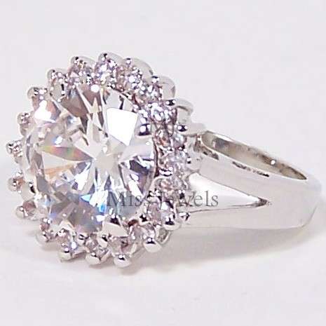 4ct CZ Halo Ring Size 8.5